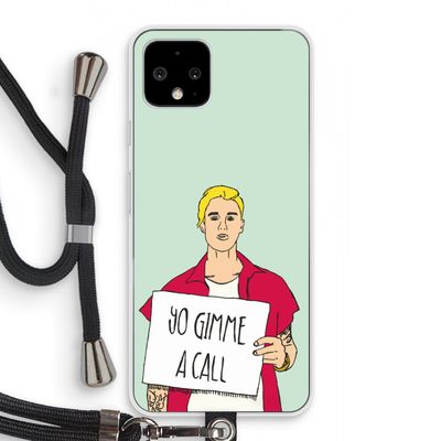Gimme a call: Pixel 4 Transparant Hoesje met koord