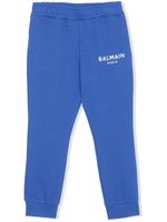 Balmain Kids pantalon de jogging en coton à logo imprimé - Bleu