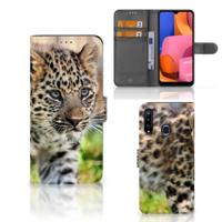 Samsung Galaxy A20s | Telefoonhoesje | Met pasjeshouder | Baby Luipaard