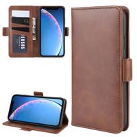 Dual-Side magnetische Buckle horizontale Flip lederen case voor iPhone 11 met houder & kaartsleuven & portemonnee & fotolijstjes (bruin)
