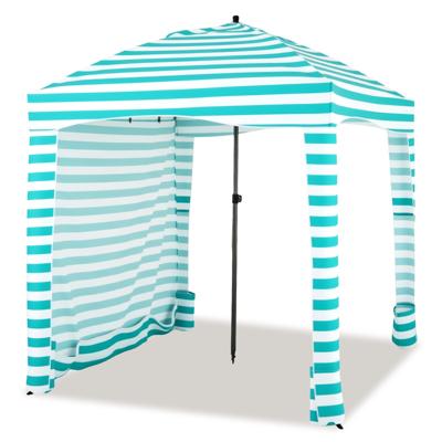 Opvouwbare Strandtent met Draagtas Verwijderbare Zijwand 8 Zandzakken Buitenzonwering voor Strand Camping Picknick Groen