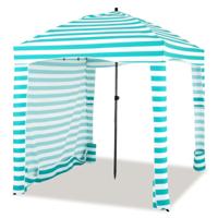 Opvouwbare Strandtent met Draagtas Verwijderbare Zijwand 8 Zandzakken Buitenzonwering voor Strand Camping Picknick Groen