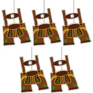 5x Lederhosen decoratie hangend 27 cm   -