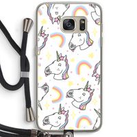 Rainbow Unicorn: Samsung Galaxy S7 Transparant Hoesje met koord Rainbow Unicorn: Samsung Galaxy S7 Transparant Hoesje met koord