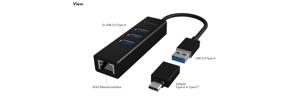 ICY BOX IB-HUB1419-LAN USB 3.2 Gen 1 (3.1 Gen 1) Type-A Zwart