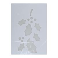 Kerst raamsjabloon hulsttakken - wit - 35 cm - raamdecoratie - kerstversiering