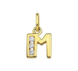 TFT Bedel Letter M Zirkonia Goud