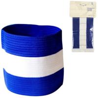 Aanvoerdersband blauw/wit | 24 stuks