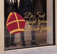 de sint shopt tijdens black friday sticker