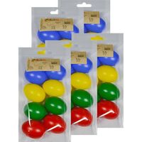 40x Plastic eitjes multikleur/gekleurd 6 cm decoratie/versiering - Feestdecoratievoorwerp - thumbnail