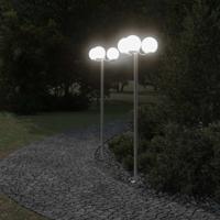 VidaXL Vloerlamp voor buiten 2 st 215 cm roestvrij staal zilverkleurig - thumbnail