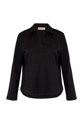 Marleen shiny bonded top - black - 13424