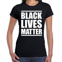 Black lives matter demonstratie / protest t-shirt zwart voor dames - thumbnail