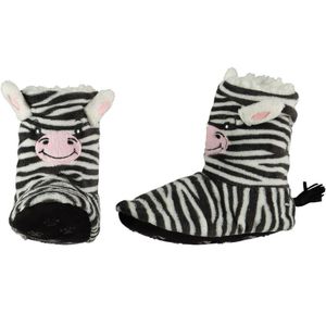 Kinder hoge dieren pantoffels/sloffen zebra