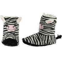 Kinder hoge dieren pantoffels/sloffen zebra - thumbnail