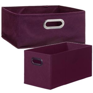 Set van 2x stuks opbergmanden/kastmanden 7 en 14 liter aubergine paars van linnen 31 cm