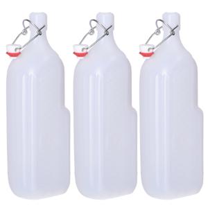 CM beugelfles/weckfles/waterfles container - 3x - wit - kunststof - 1,5 liter