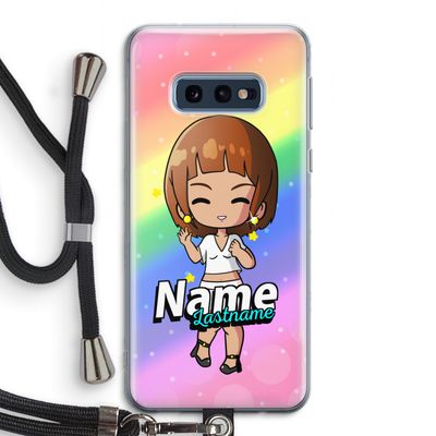 Chibi Maker vrouw: Samsung Galaxy S10e Transparant Hoesje met koord
