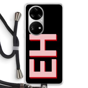 Monogram: Huawei P50 Pro Transparant Hoesje met koord