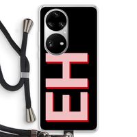 Monogram: Huawei P50 Pro Transparant Hoesje met koord Monogram: Huawei P50 Pro Transparant Hoesje met koord