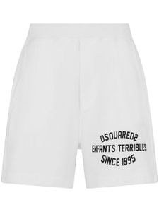 DSQUARED2 short de sport à logo imprimé - Blanc