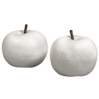 Piepschuim vorm/figuur fruit Appel - set 2x stuks - wit - H7 cm - Hobby materialen