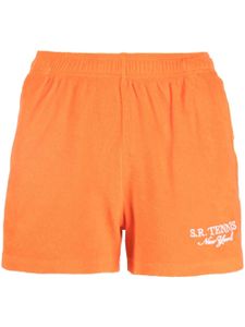 Sporty & Rich short en tissu éponge à logo brodé - Orange