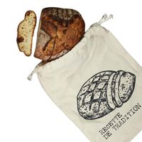 OTIX Herbruikbare Broodzak - voor Zelfgebakken Brood - Katoen - Beige - 36x26cm - thumbnail