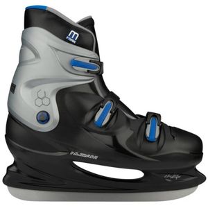 Nijdam IJshockeyschaats XXL - Hardboot - Zwart / Zilver / Blauw - Maat 47