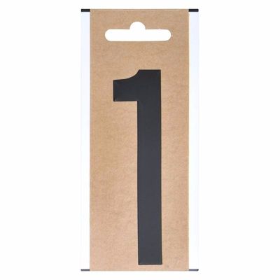 Boten plakcijfer 1 zwart 10 cm