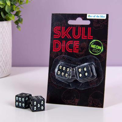 Glow in the dark schedel dobbelstenen (set van 2) Glow in the dark schedel dobbelstenen (set van 2)