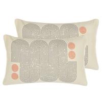 Beliani-TIARELLA -Sierkussen set van 2-Beige-30 x 50 cm-Polyester - thumbnail