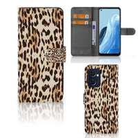 OPPO Find X5 Lite | Reno 7 5G Telefoonhoesje met Pasjes Leopard - thumbnail