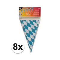 8x stuks Vlaggenlijnen Oktoberfest Bayern 4 meter - thumbnail