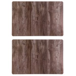 Set van 2x stuks tafel placemats hout kleur 43 x 28 cm van kunststof