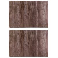 Set van 2x stuks tafel placemats hout kleur 43 x 28 cm van kunststof