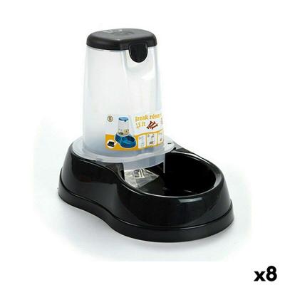 Voerbak voor honden Stefanplast Antraciet Doorschijnend Plastic 1,5 L 18,5 x 22,5 x 29 cm (8 Stuks)