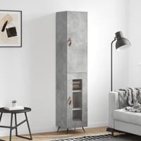 Hoge kast 34,5x34x180 cm bewerkt hout betongrijs