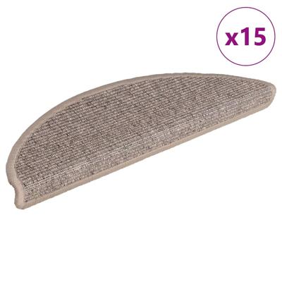 VidaXL Trapmatten zelfklevend 15 st 56x17x3 cm donkerbeige