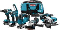 Makita dlx6082t comboset 18v li-ion met 3x 5.0ah accu's - voor (klop)boren, (slag)schroeven, zagen en slijpen - dlx6082t
