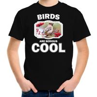 Dieren pestvogel t-shirt zwart kinderen - birds are cool shirt jongens en meisjes - thumbnail