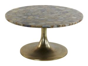 Light & Living Salontafel 'Rickerd' Ø76cm, kleur Geel Agaat