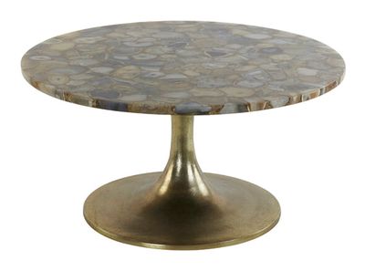 Light & Living Salontafel 'Rickerd' Ø76cm, kleur Geel Agaat