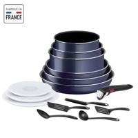 TEFAL INGENIO Easy Cook & Clean Set 15-delig, Koekenpan, Braadpan, Niet-inductie, Antiaanbaklaag, Made in France L157950