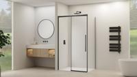 Schuifdeur Van Rijn Products ST09 Voor Hoekcabine 160x200 cm 8 mm Helder Glas Softclose Incl. Beslag Mat Zwart