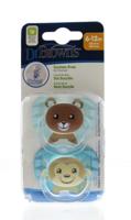 Dr Brown's Fopspeen prevent animal faces F2 blauw Dr Brown's Fopspeen prevent animal faces F2 blauw