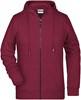 James & Nicholson JN8025 Ladies´ Zip-Hoody - /Burgundy-Melange - 3XL