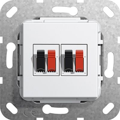 Gira luidsprekercontactdoos (steek) met inzetplaat zuiverwit glanzend 569303