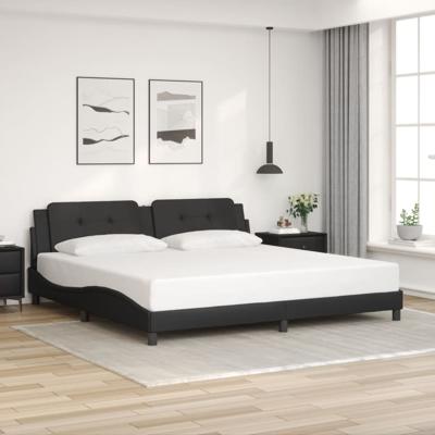 Bedframe zonder matras "Zadar" kunstleer zwart 200x200 cm