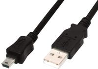 ASSMANN Electronic 1m USB 2.0 USB-kabel USB A Mini-USB B Zwart